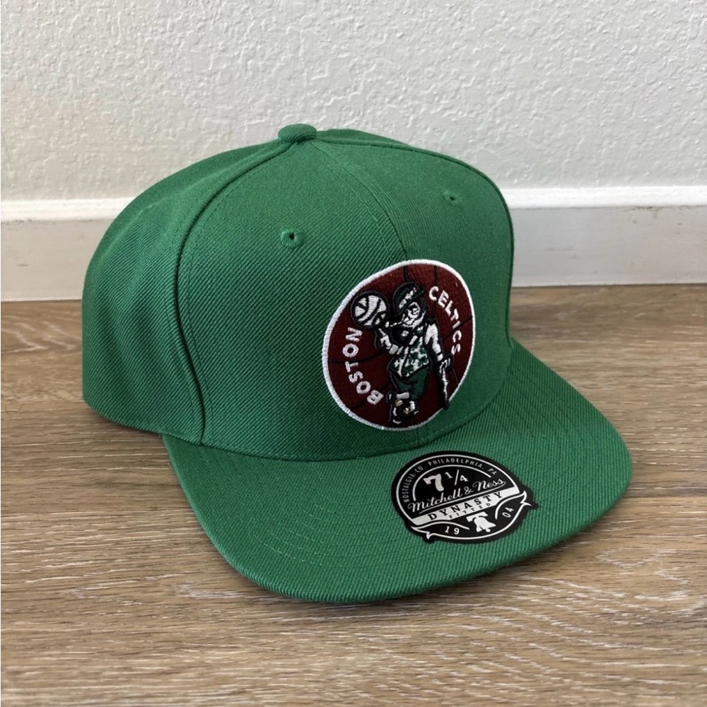 Mitchell & Ness Boston Celtics Fitted Hat Cap Kelly Green 7 1/4 NBA NWT Ground 2